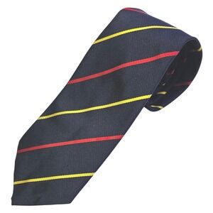 BEN SILVER Pure English Silk Striped Necktie Charleston London